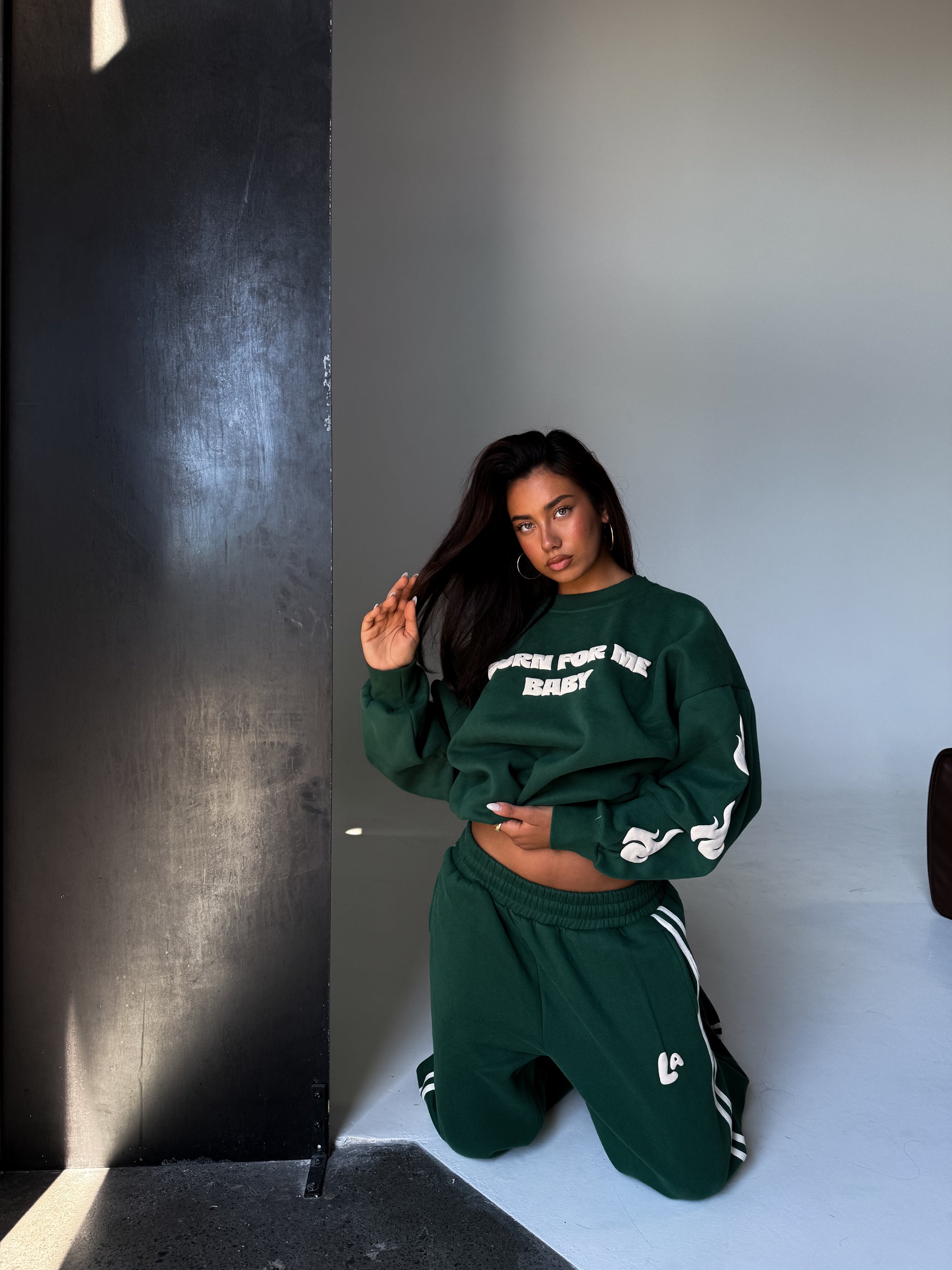 BURN FOR ME BABY SWEATER - GREEN