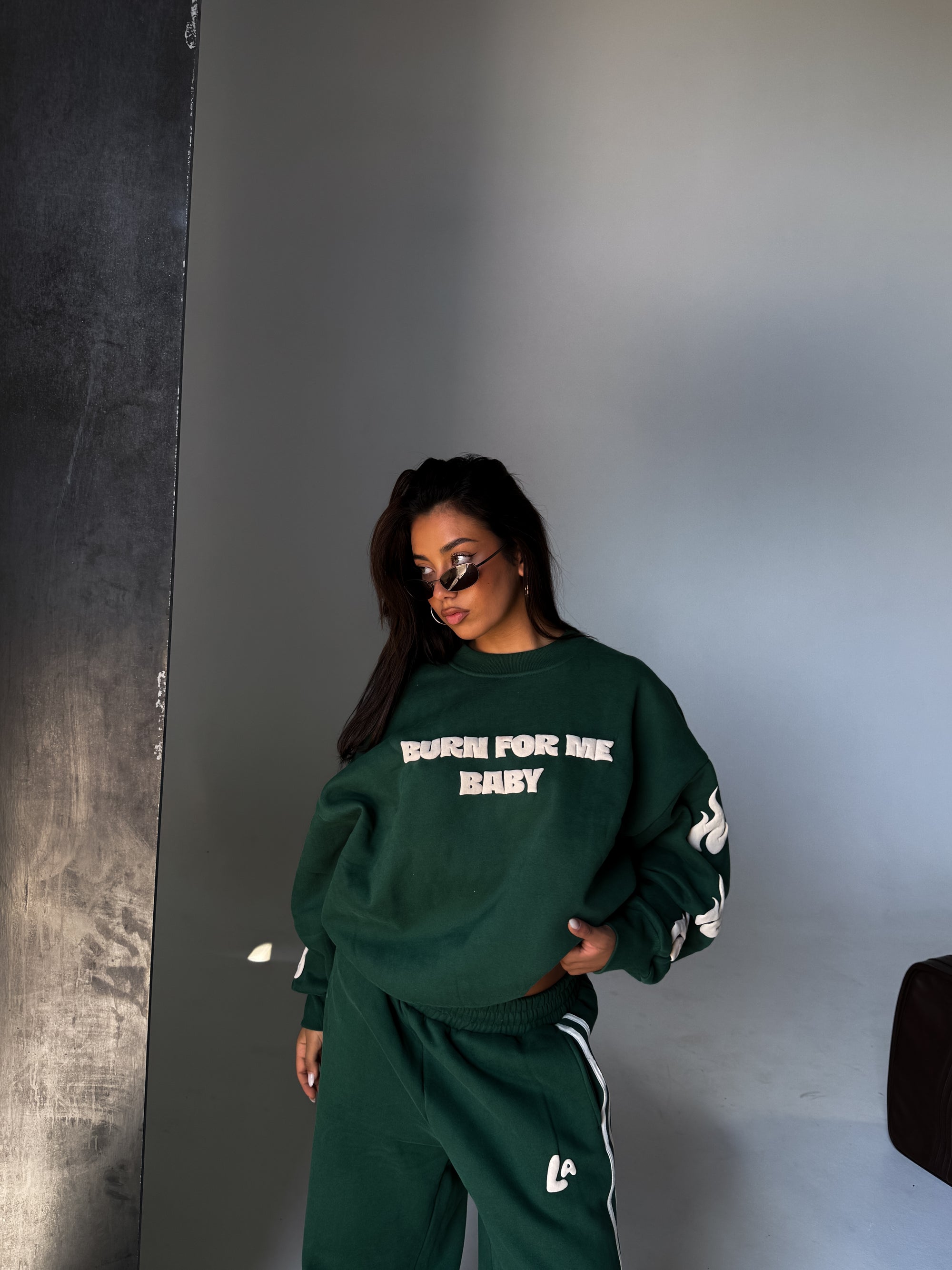 BURN FOR ME BABY SWEATER - GREEN