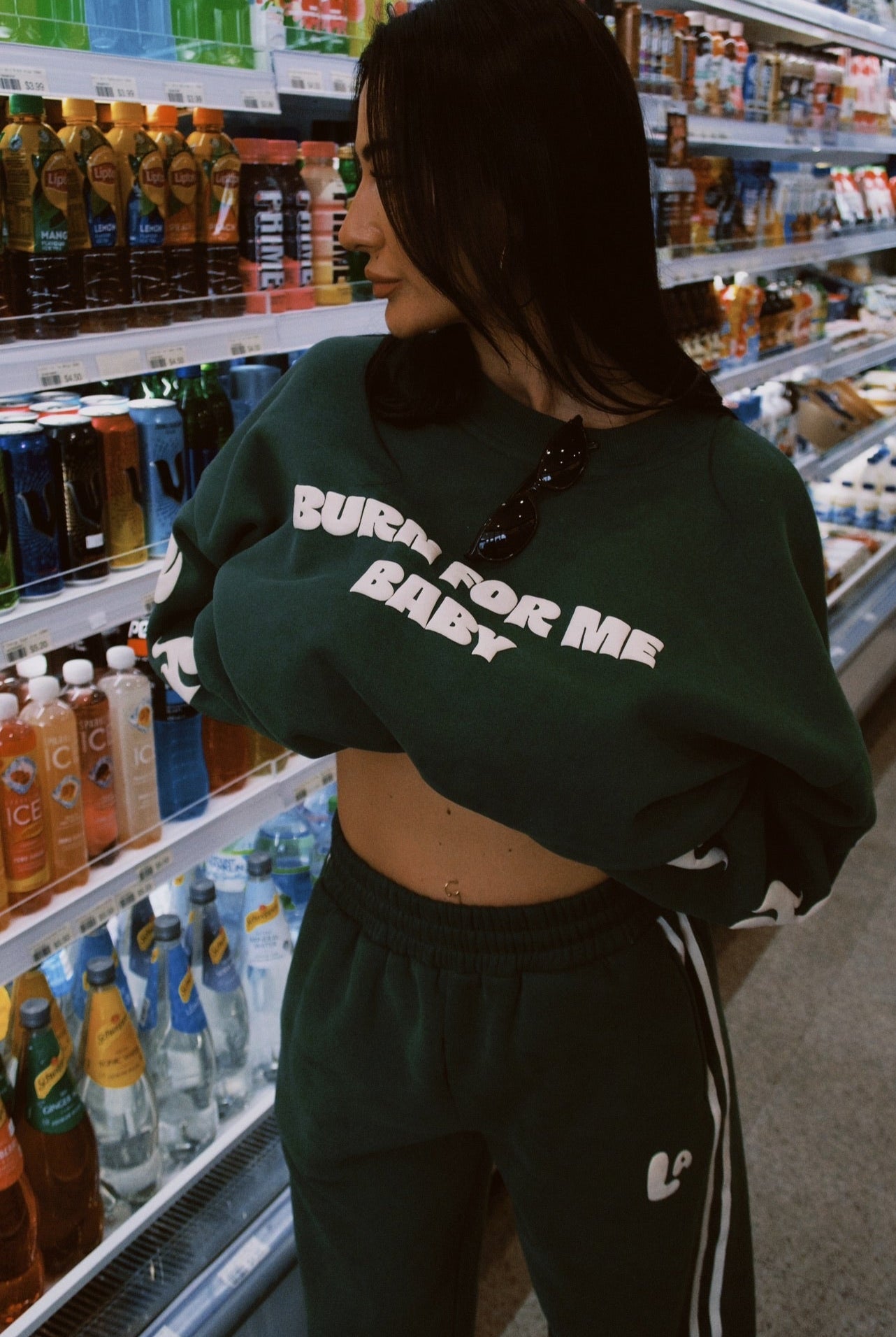 BURN FOR ME BABY SWEATER - GREEN