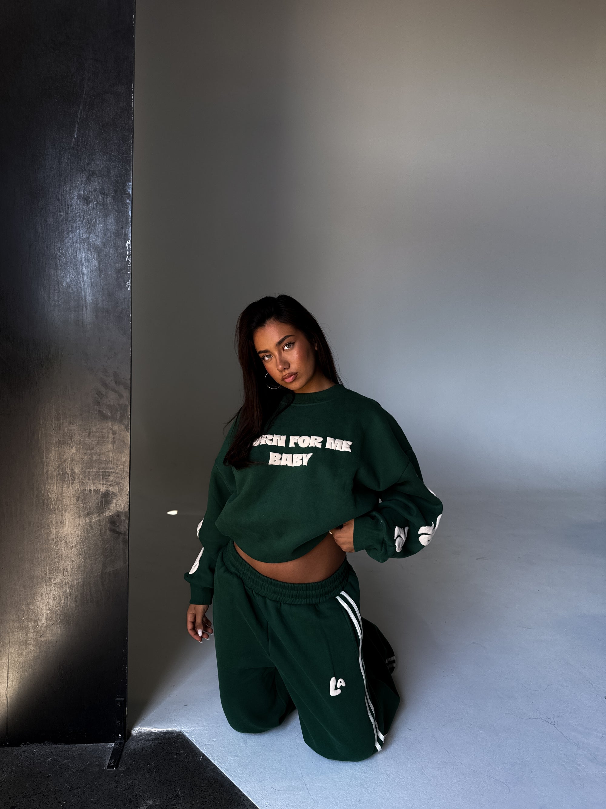 BURN FOR ME BABY SWEATER - GREEN