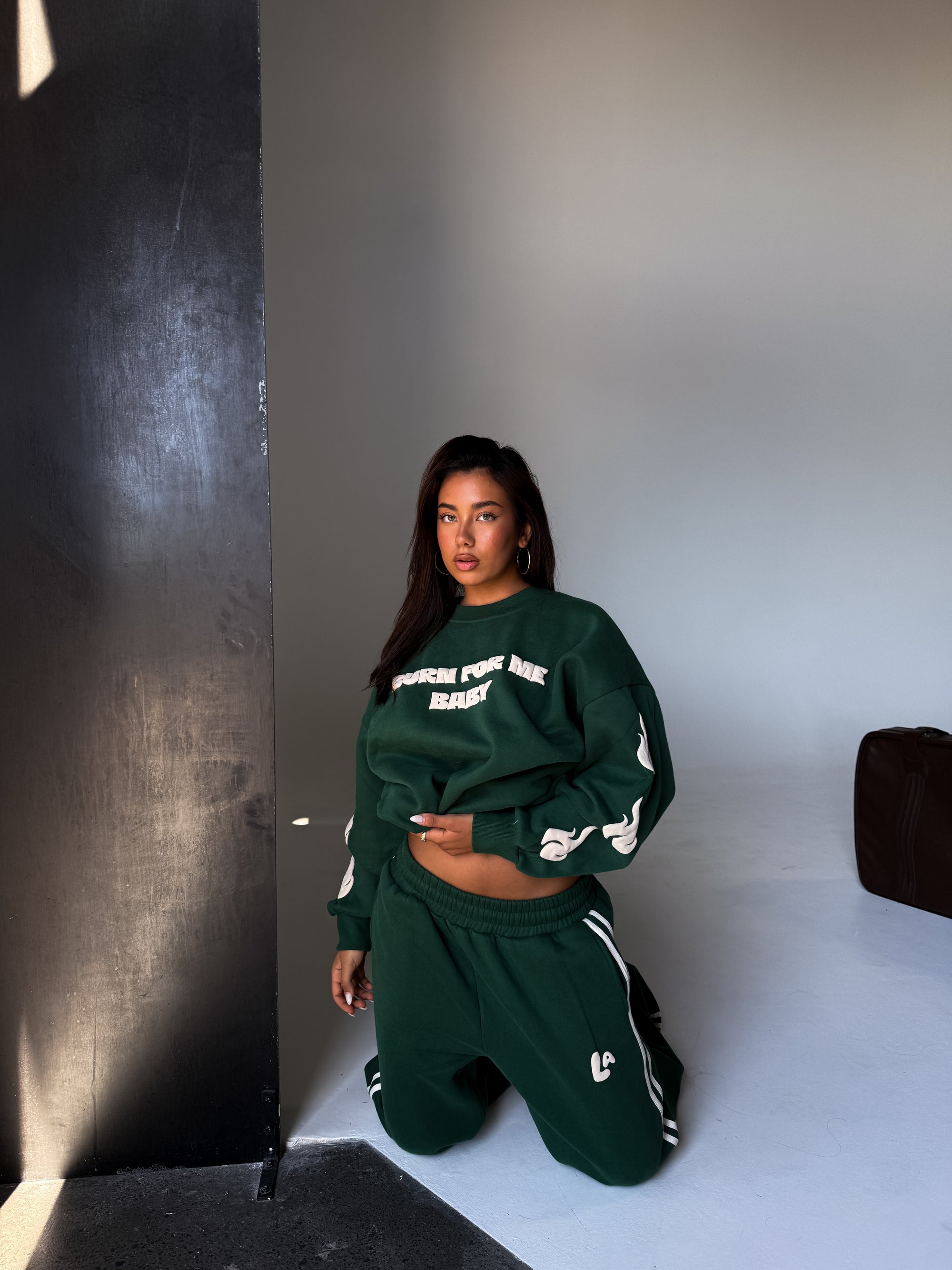 BURN FOR ME BABY SWEATER - GREEN