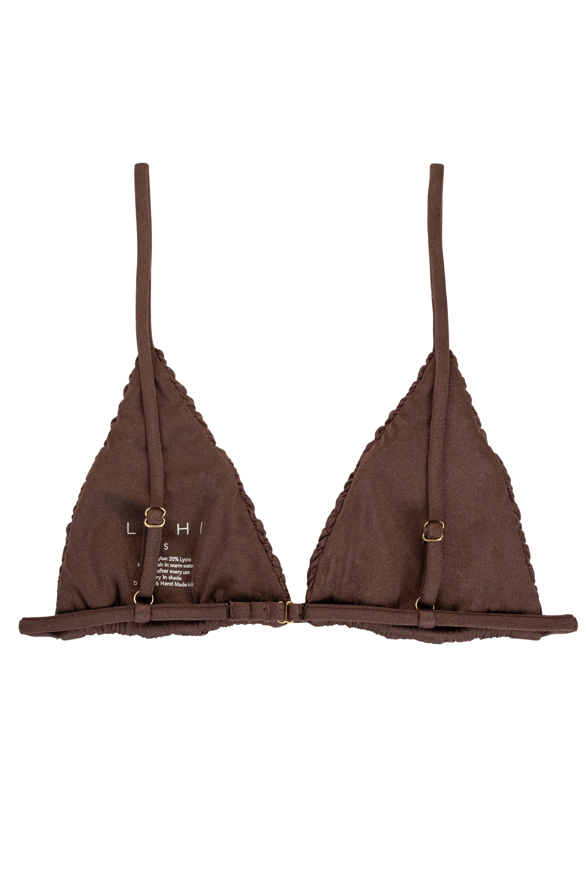 Gaia Panelled Triangle Bikini Top - Espresso