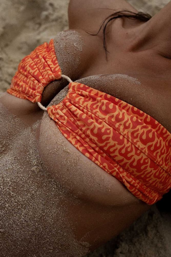 RUPI BANDEAU BIKINI TOP - ORANGE FLAME